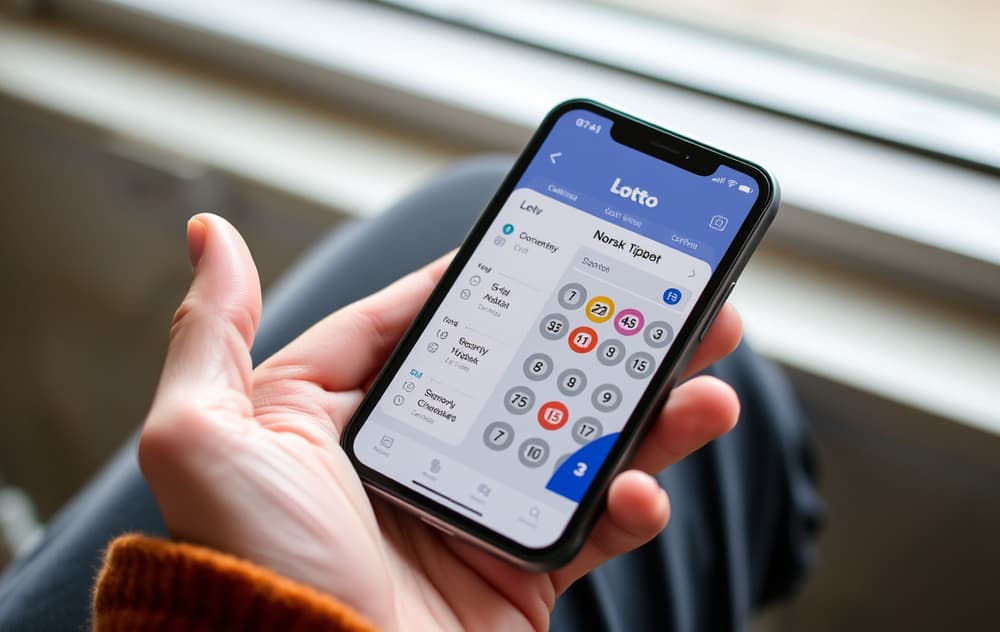 Person som spiller lotto på mobil via Norsk Tipping-appen